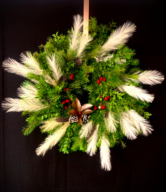 Fresh Cut Holiday Wreaths 16" pre-decorated