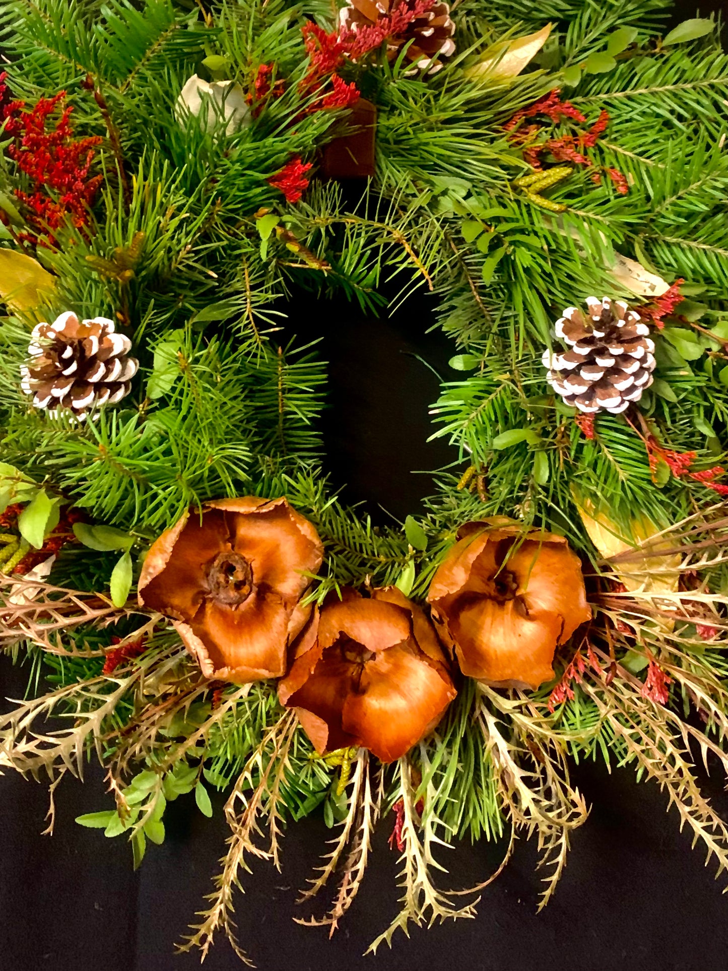 Fresh Cut Holiday Wreaths 12" pre-decorated